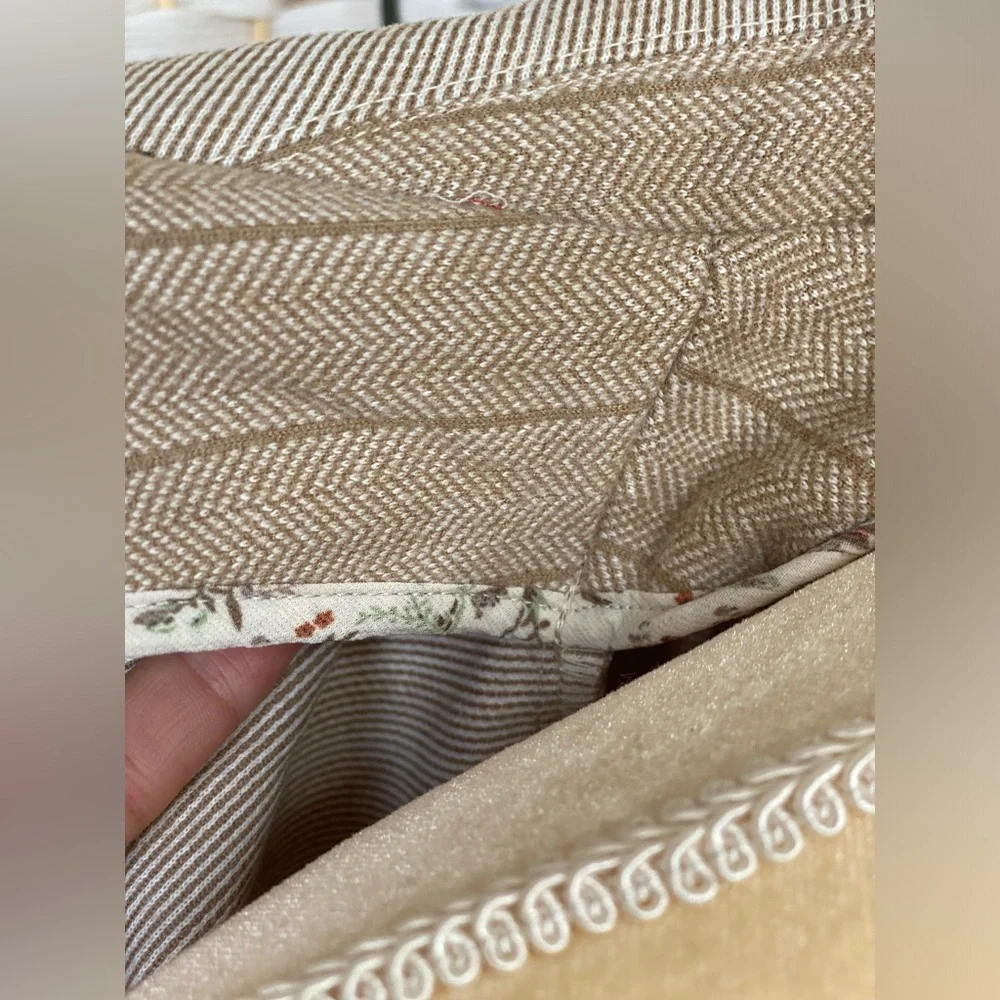 NWT Hem & Thread Chevron Pin Stripe Zip Up Short Jacket Top Multiple Pockets - Picture 9 of 14